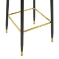 Medium height bar stool Casenio pakoworld beige velvet-black leg with gold metal 48x50x107cm
