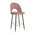 Medium height bar stool Casenio pakoworld rotten apple velvet-black leg with gold metal 48x50x107cm