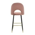 Medium height bar stool Casenio pakoworld rotten apple velvet-black leg with gold metal 48x50x107cm