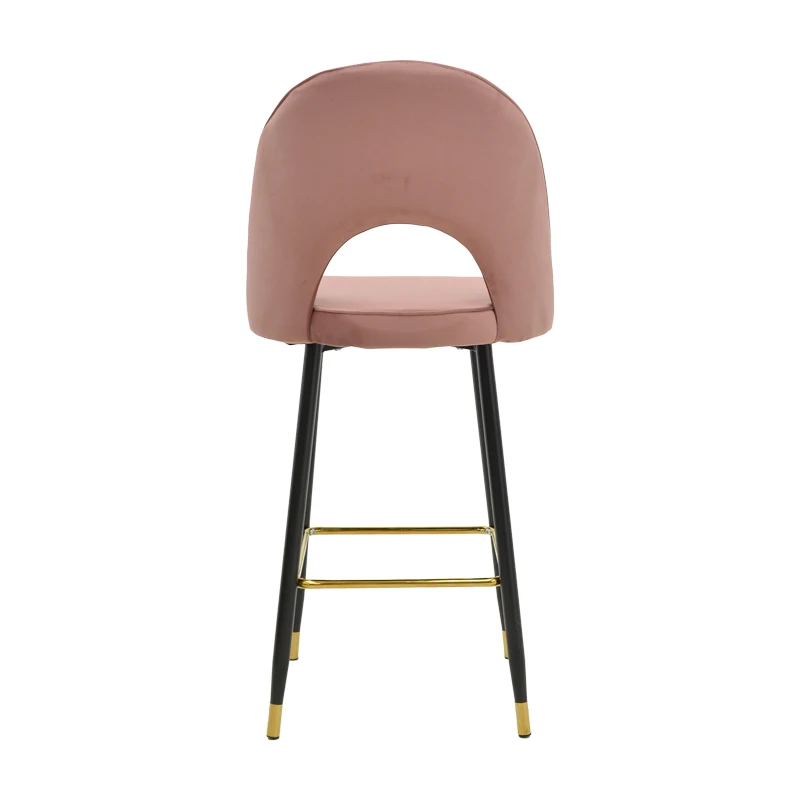 Medium height bar stool Casenio pakoworld rotten apple velvet-black leg with gold metal 48x50x107cm