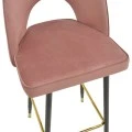 Medium height bar stool Casenio pakoworld rotten apple velvet-black leg with gold metal 48x50x107cm