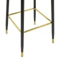 Medium height bar stool Casenio pakoworld rotten apple velvet-black leg with gold metal 48x50x107cm
