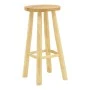 Nusiwo bar stool pakoworld teak wood in natural shade D35x70cm