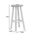 Nusiwo bar stool pakoworld teak wood in natural shade D35x70cm