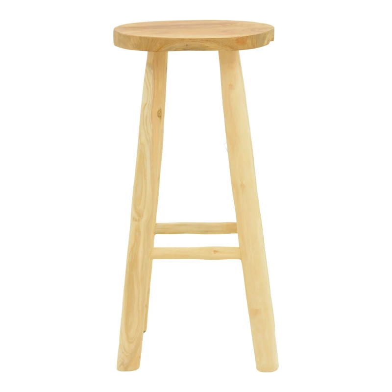 Nusiwo bar stool pakoworld teak wood in natural shade D35x70cm