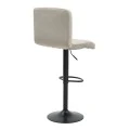 Bar stool Remina pakoworld height adjustable beige velvet-black matt base 44x44x112cm
