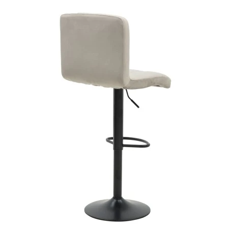 Bar stool Remina pakoworld height adjustable grey beige velvet-black matt base 44x44x112cm