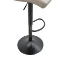 Bar stool Remina pakoworld height adjustable beige velvet-black matt base 44x44x112cm