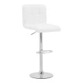 Bar stool Remina pakoworld height adjustable white pu-chrome base 44x44x112cm