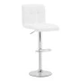 Bar stool Remina pakoworld height adjustable white pu-chrome base 44x44x112cm