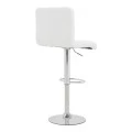 Bar stool Remina pakoworld height adjustable white pu-chrome base 44x44x112cm
