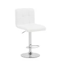 Bar stool Remina pakoworld height adjustable white pu-chrome base 44x44x112cm