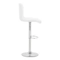 Bar stool Remina pakoworld height adjustable white pu-chrome base 44x44x112cm