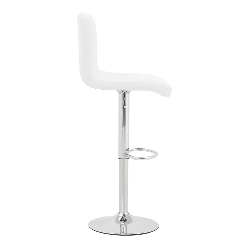 Bar stool Remina pakoworld height adjustable white pu-chrome base 44x44x112cm
