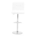 Bar stool Remina pakoworld height adjustable white pu-chrome base 44x44x112cm