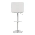 Bar stool Remina pakoworld height adjustable white pu-chrome base 44x44x112cm