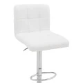 Bar stool Remina pakoworld height adjustable white pu-chrome base 44x44x112cm
