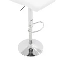 Bar stool Remina pakoworld height adjustable white pu-chrome base 44x44x112cm