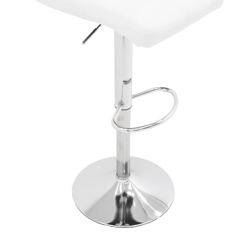 Bar stool Remina pakoworld height adjustable white pu-chrome base 44x44x112cm