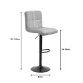 Bar stool Remina pakoworld height adjustable white pu-chrome base 44x44x112cm