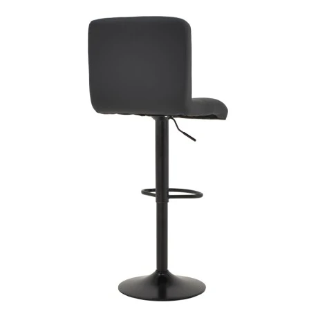 Bar stool Remina pakoworld height adjustable black pu-black metal base 44x44x112cm