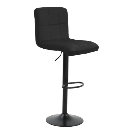 Bar stool Remina pakoworld height adjustable black velvet-black matt base 44x44x112cm