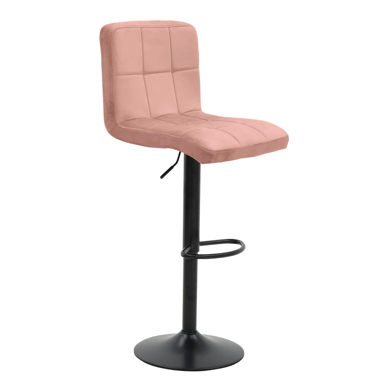 Bar stool Remina pakoworld height adjustable rotten apple velvet-black matt base 44x44x112cm