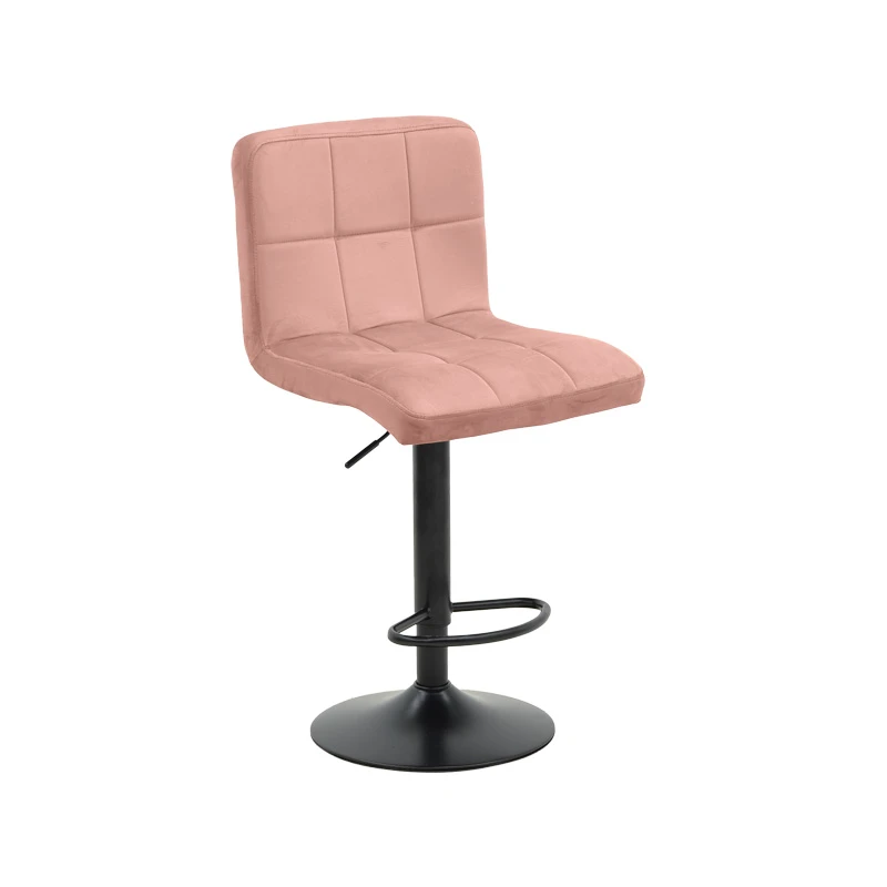 Bar stool Remina pakoworld height adjustable rotten apple velvet-black matt base 44x44x112cm