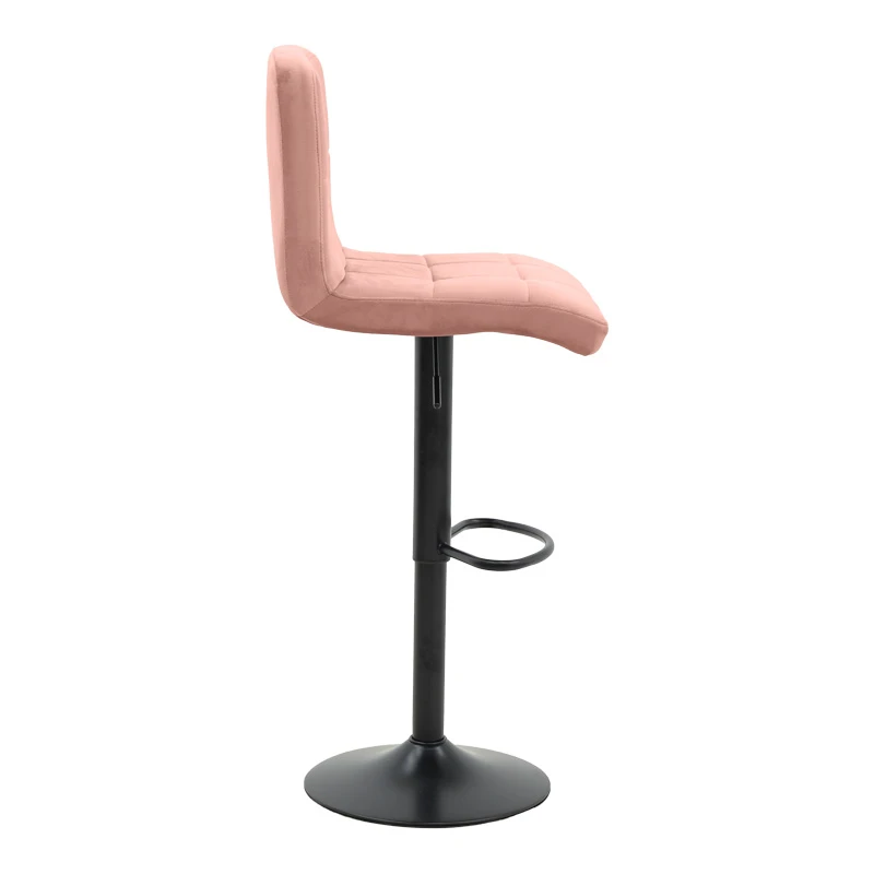 Bar stool Remina pakoworld height adjustable rotten apple velvet-black matt base 44x44x112cm
