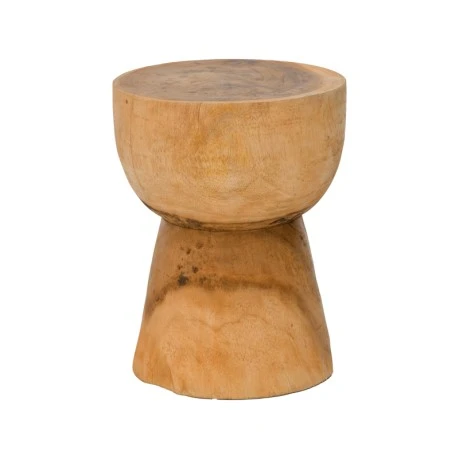Stool Orveto pakoworld suar wood in natural color D30x40cm