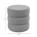 Pouf stool Kioto pakoworld teddy fabric brown D40x40cm