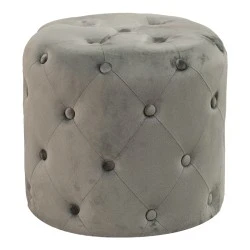 Pouf stool Seval pakoworld velvet dark grey D49x47cm Pouf stool Seval pakoworld velvet dark grey D49x47cm