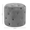 Σκαμπό-πουφ Seval pakoworld βελούδο ανθρακί Φ49x47εκ