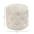 Pouf stool Seval pakoworld velvet cream D49x47cm