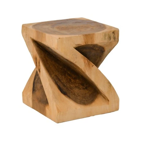 Stool Rektan pakoworld suar wood in natural color 35x35x40cm