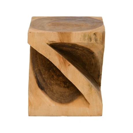 Stool Rektan pakoworld suar wood in natural color 35x35x40cm