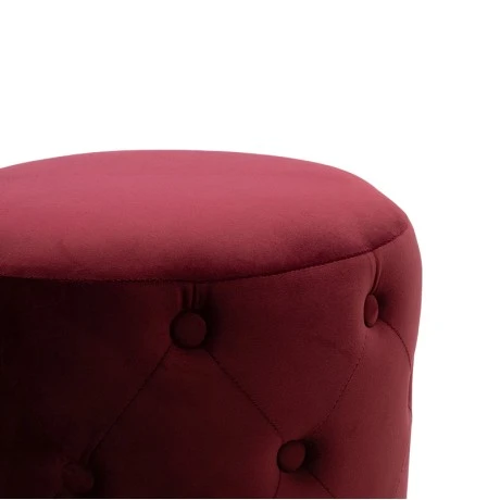 Cora pakoworld stool dark red velvet - golden metal 40x40x42cm