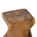 Stool Twister pakoworld suar wood in natural color 30x30x45cm