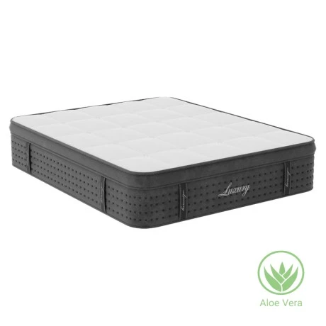 Στρώμα Luxury pakoworld pocket spring+gel memory foam+latex μονής όψης aloe vera 34-36cm 160x200εκ