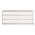 Kuanger pakoworld chest of drawers in white-natural shade 120x40x70cm