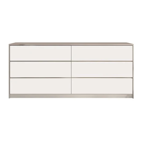 Kuanger pakoworld chest of drawers in white-natural shade 120x40x70cm