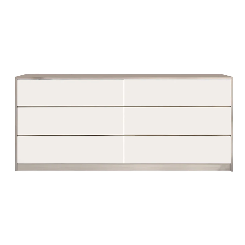 Kuanger pakoworld chest of drawers in white-natural shade 120x40x70cm