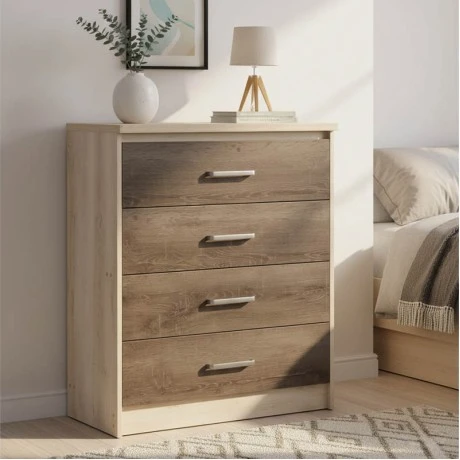 Chest f 4 drawers Olympus pakoworld  in castillo-toro colour 80x40x95