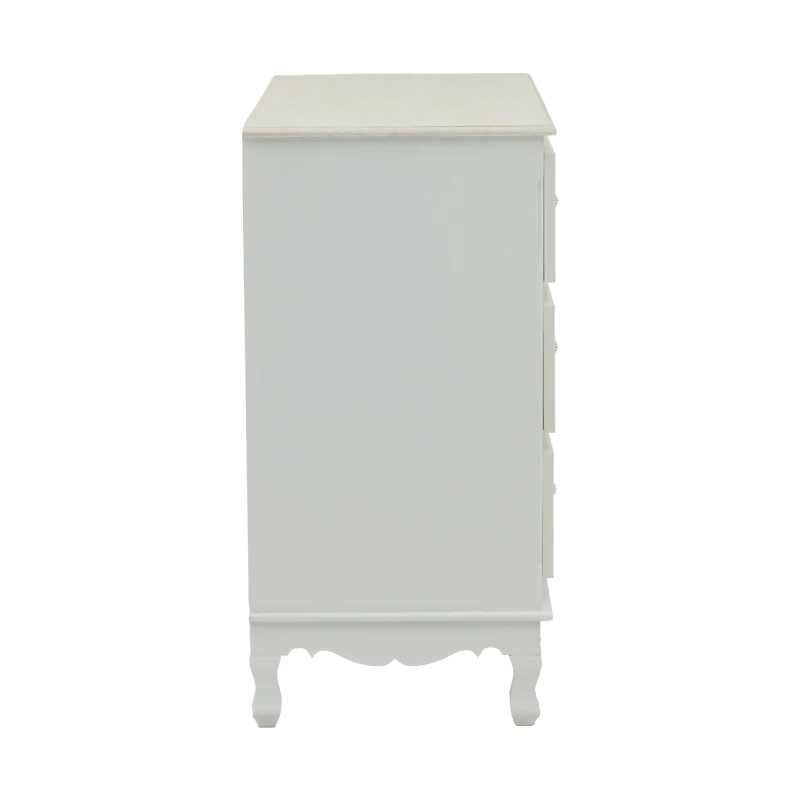 Συρταριέρα Pazlen Inart mdf σε λευκή αντικέ απόχρωση 80x40x80εκ