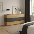 Συρταριέρα Sonlen pakoworld mdf σε ανθρακί-sonoma απόχρωση 120x40x72εκ