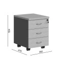 Professional wheeled drawer Fesialo pakoworld natural-anthracite 39x47x52.5cm