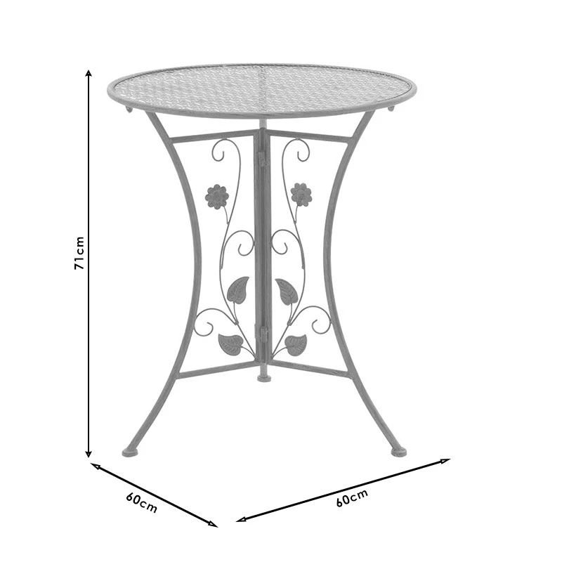 Garden dining set 3pcs Abriel pakoworld anthracite antique metal