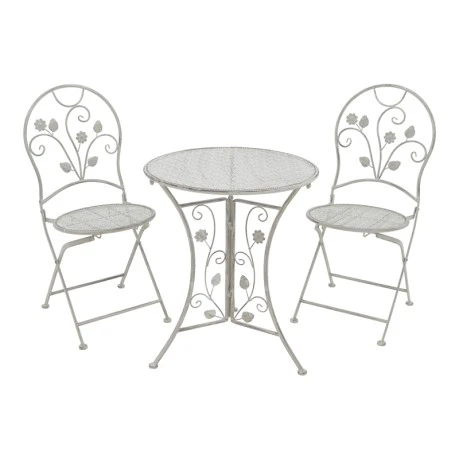 Dining set 3pcs Abriel pakoworld grey antique metal