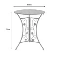Dining set 3pcs Abriel pakoworld grey antique metal