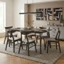 Dining set Benson - Orlean pakoworld 7pcs 150x90x75cm in rustic grey - γκρι  fabric